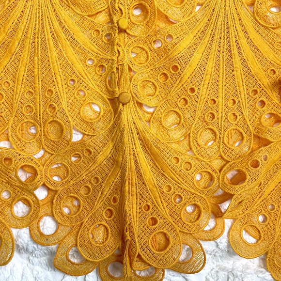 J. Brooks Boutique openwork fan lace jacket - size large - Picture 8 of 10